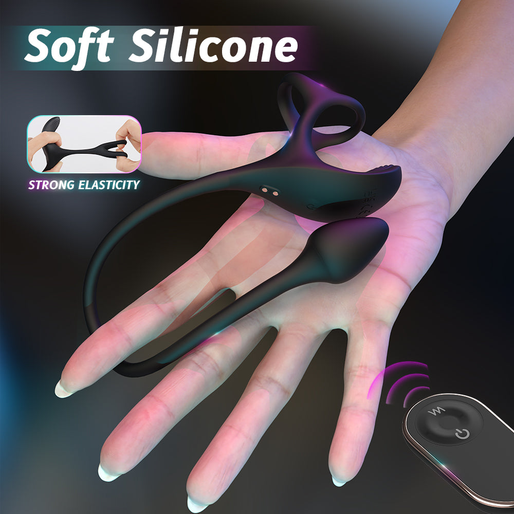 YoYoLemon Anillos Vibradores para Pene Anul Plug Vibrador con Estimulador de Testículos para Hombres