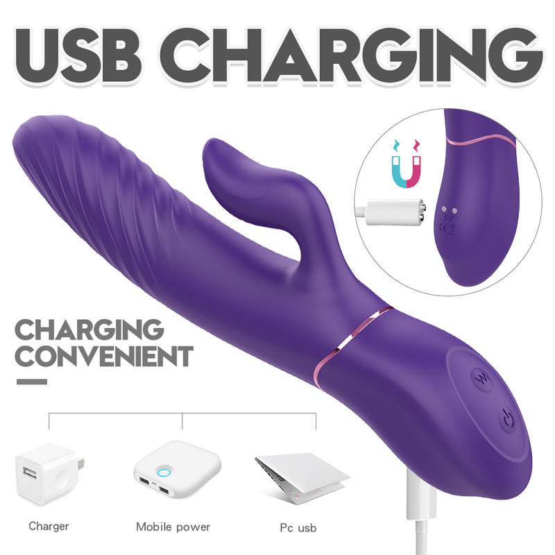 YoYoLemon Smart Heating Rabbit Vibrator for Women with 9 Thrusting for Vagina G Spot and Clitoral Adult Sex Toys, Purple 7